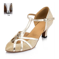 Suede Sole Silver Synthetic Leather Salsa Shoe