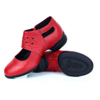 Genuine Leather Square Heel Jazz Shoe