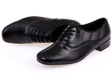 Black Genuine Leather Lace Up Ballroom Shoe