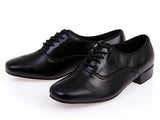 Black Genuine Leather Lace Up Ballroom Shoe