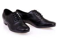 Black Genuine Leather Lace Up Ballroom Shoe